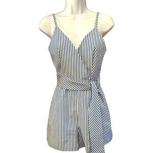 Finders Keepers Blue White Blow Your Mind Romper Size XS Preppy Revolve NWT